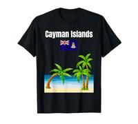 Recuerdo de Vacaciones de la Isla del Caribe Bandera de Las Islas Caimán Camiseta