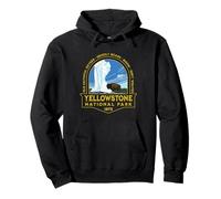 Recuerdo de Vacaciones en el Parque Nacional Yellowstone Bison Géiser Sudadera con Capucha