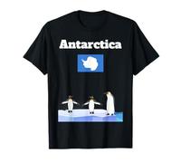 Recuerdo de Viaje antártico Amante de los pingüinos Bandera de la Antártida Camiseta