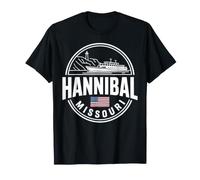 Recuerdo de Viaje con Emblema Circular de Hannibal Missouri Camiseta