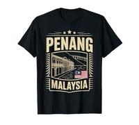Recuerdo de Viaje con Emblema Crema de Malasia de Penang Camiseta