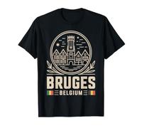 Recuerdo de Viaje con Emblema de Brujas Bélgica Camiseta