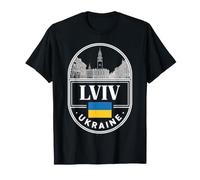 Recuerdo de Viaje con Emblema de Panel de Lviv Ucrania Camiseta