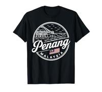 Recuerdo de Viaje con Escritura Retro de Malasia de Penang Camiseta