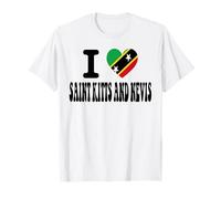 Recuerdo de Viaje con la Bandera de corazón I Love Saint Kitts and Nevis Camiseta