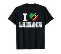 Recuerdo de Viaje con la Bandera de corazón I Love Saint Kitts and Nevis Camiseta