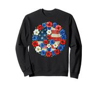 Recuerdo de Viaje con símbolo de Paz Floral con Bandera de Francia Sudadera