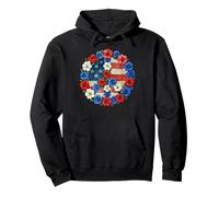 Recuerdo de Viaje con símbolo de Paz Floral con Bandera de Francia Sudadera con Capucha