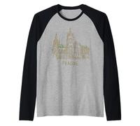 Recuerdo de Viaje de la Catedral de Praga, Chequia, Regalo histórico de la Ciudad Camiseta Manga Raglan