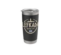 Recuerdo de viaje de la ciudad de Grecia Lefkada Vaso térmico de acero inoxidable de doble pared