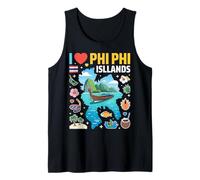 Recuerdo de Viaje de Tailandia I Love Phi Phi Islands Camiseta sin Mangas