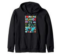 Recuerdo de Viaje de Tailandia I Love Phi Phi Islands Sudadera con Capucha