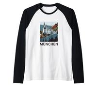 Recuerdo de viaje del castillo de Neuschwanstein de München Alemania Camiseta Manga Raglan