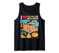 Recuerdo de Viaje I Love Palma De Mallorca España Camiseta sin Mangas
