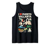 Recuerdo de Viaje I Love Puerto Vallarta México Camiseta sin Mangas