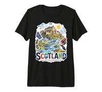 Recuerdo de Viaje Lindo del Castillo de Escocia del Reino Unido Camiseta Premium