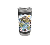 Recuerdo de viaje lindo del castillo de Escocia del Reino Unido Vaso térmico de acero inoxidable de doble pared