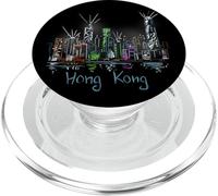 Recuerdo de Viaje Nocturno de Hong Kong Historic City Landmark Gift PopSockets PopGrip para MagSafe
