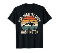 Recuerdo de Viaje Retro al Atardecer en Las Islas de San Juan y Washington Camiseta