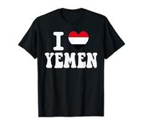 Recuerdo de Viaje Retro con Bandera de corazón I Love Yemen Camiseta