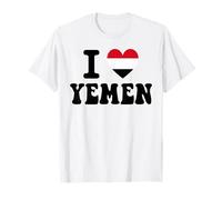 Recuerdo de Viaje Retro con Bandera de corazón I Love Yemen Camiseta