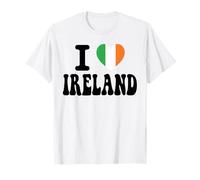Recuerdo de Viaje Retro con la Bandera de corazón de Irlanda Camiseta