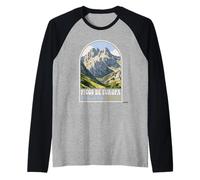 Recuerdo de Viaje Retro del Parque Nacional de los Picos de Europa Camiseta Manga Raglan