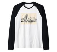 Recuerdo de Viaje Retro Vintage de San Antonio Texas Camiseta Manga Raglan