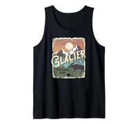 Recuerdo de Viaje Vintage del Parque Nacional Glacier Montana USA Camiseta sin Mangas