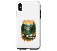Recuerdo de viajero de acuarela del Parque Nacional Yellowstone Carcasa para iPhone XS Max
