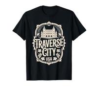 Recuerdo de Vino Vintage de un Castillo de Traverse City Michigan Camiseta