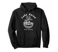 Recuerdo de Washington del Condado de King de Lake Union Sudadera con Capucha