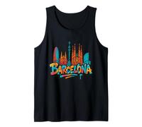 Recuerdo del Horizonte de Barcelona con Graffiti Camiseta sin Mangas
