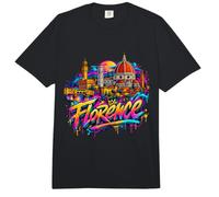 Recuerdo del Horizonte de la Ciudad de Florencia - Graffiti Comfort Colors Adult Heavyweight T-Shirt
