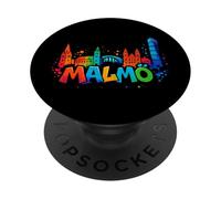 Recuerdo del Horizonte de Malmö con Graffiti PopSockets PopGrip Adhesivo