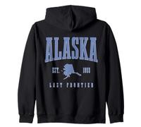 Recuerdo del Orgullo Vintage de Alaska The Last Frontier Sudadera con Capucha