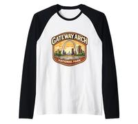 Recuerdo del Parque Nacional Gateway Arch Missouri Memorabilia Camiseta Manga Raglan