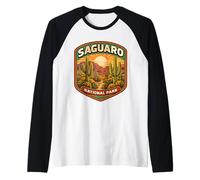 Recuerdo del Parque Nacional Saguaro Arizona Visiotr Memorabilia Camiseta Manga Raglan