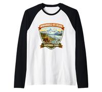 Recuerdo del Parque Nacional Wrangell-St. Elías Alaska Memorabilia Camiseta Manga Raglan