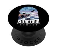 Recuerdo del Personaje Kanji del Parque Nacional Shiretoko Hokkaido PopSockets PopGrip Adhesivo
