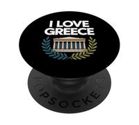 Recuerdo del Templo Antiguo I Love Grecia PopSockets PopGrip Adhesivo