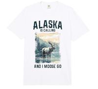 Recuerdo Divertido de Alaska Is Calling & I Moose Go Comfort Colors Adult Heavyweight T-Shirt