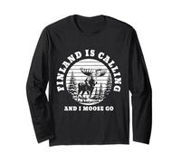 Recuerdo Divertido de Finlandia Is Calling I Moose Go Manga Larga