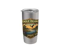 Recuerdo gráfico de Eagle Island State Park Idaho Vaso térmico de acero inoxidable de doble pared