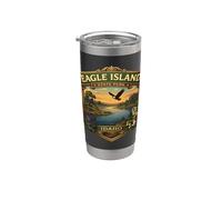Recuerdo gráfico de Eagle Island State Park Idaho Vaso térmico de acero inoxidable de doble pared