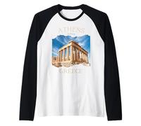 Recuerdo Griego de la Acrópolis y el Partenón Atenas Grecia Camiseta Manga Raglan