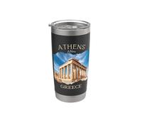 Recuerdo griego de la Acrópolis y el Partenón Atenas Grecia Vaso térmico de acero inoxidable de doble pared