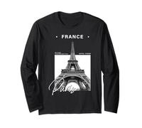 Recuerdo Minimalista de Viaje de la Torre Eiffel de París Manga Larga