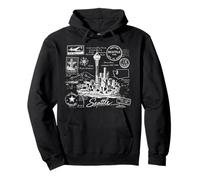 Recuerdo Minimalista del Horizonte de Seattle Washington Sudadera con Capucha