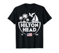 Recuerdo náutico Vintage de Carolina del Sur de Hilton Head Camiseta